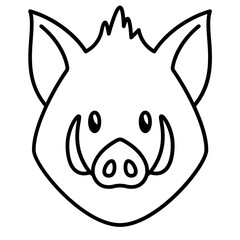 Wild boar head outline icon	