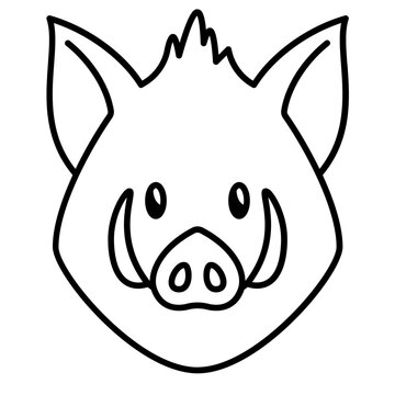 recommend clip art: Wild boar head outline icon	