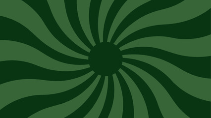 Abstract Spiral sunburst background. Colorful sun rays sunburst pattern. Green swirling radial pattern with curve. Sun rays Retro vintage style. Funky ray elements, circle with Monochrome Hypnotic