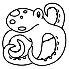 Octopus outline icon	
