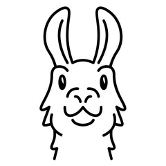 Llama outline icon illustration	
