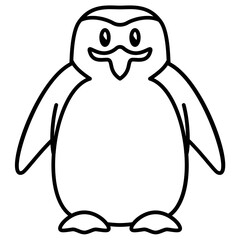 cute penguin outline icon	