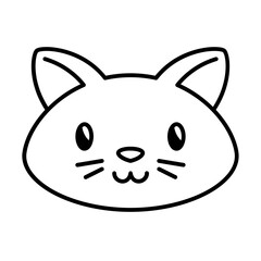 Single outline cat icon. Pet illustration