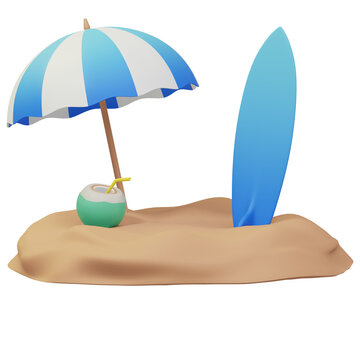 Beach 3D Illustration