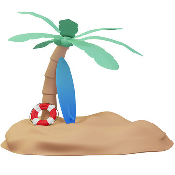 Beach 3D Illustration
