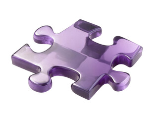 Obraz premium Purple puzzle piece, isolated on a transparent background, PNG