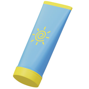Sunscreen Lotion 3D Illustration