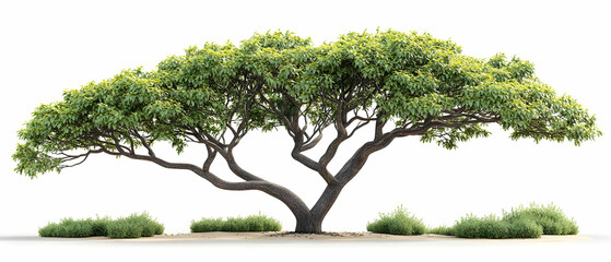 Lush tree, outdoor, white background, landscaping
