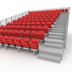 3d render Bleachers design element. Furniture