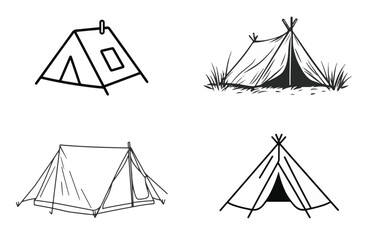 Tent Camping Clipart Bundle