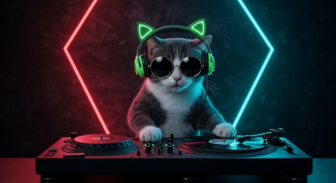 Cool Cat DJ: A Feline Music Maestro