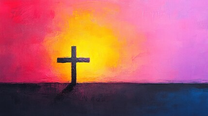 Obraz premium Abstract Christian Cross Painting Art Background