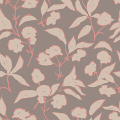 Vector floral illustration seamless repeat pattern