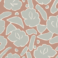 Vector flower with abstract shapes illustration seamless pattern