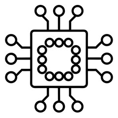 Simple Microarray Chip Icon High-Quality Silhouette Vector.