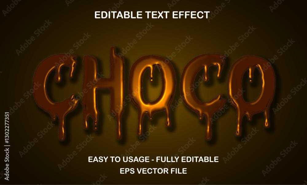Fototapete choco text effect, chocolate liquid slime font text effect