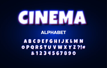 Obraz premium Cinema font alphabet text style