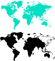 Vector world map collection. The map has a simple and professional design, perfect for creative projects, graphic design, and digital work.