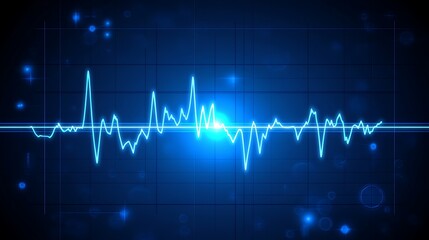 Abstract Blue Digital Waveform Display