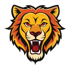Head lion logo design Vector