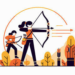 vector illustration of a archer