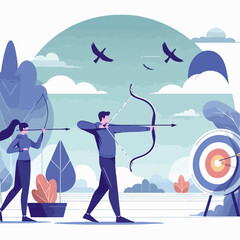vector illustration of a archer