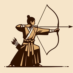 vector illustration of a archer