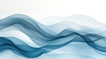 Fototapeta premium Subtle Gradient of Soft Blue and Grey Watercolor Tones Blending Seamlessly into a Pure White Background