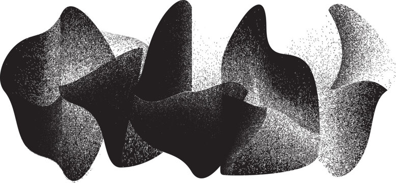 Sprayed black shapes composition .Graffiti art design . Noise textured shapes . Spray effect .Grunge texture .Art design forms.Distressed element .Rough roller paint shapes .Vector
