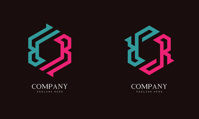 A unique, hexagon-shaped monogram logo with the initial letter R. Suitable for various businesses.