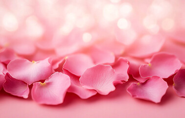 Fototapeta premium A close-up of soft pink rose petals on a pastel background, perfect for romantic events, weddings, or floral designs.