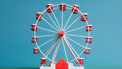 Obraz premium a vibrant miniature Ferris wheel adds a playful touch to a cheerful setting