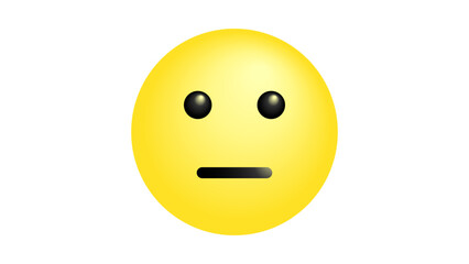 Apathetic face emoticon vector illustration 