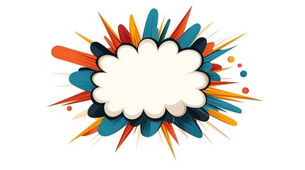 Obraz premium Vibrant Comic Book Speech Bubble Illustration: Colorful Explosion Design AI Generated