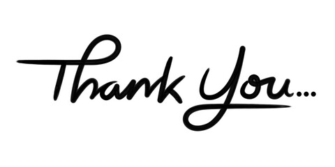 Thank You handwritten brush isolated on white background. Vector illustration