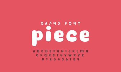 Kids style colorful font design, playful childish alphabet, letters and numbers