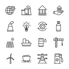 A set of icons for various industries and concepts