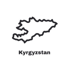 A map of the country of Kyrgyzstan