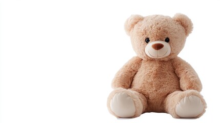 Obraz premium Plush teddy bear, studio shot, neutral backdrop
