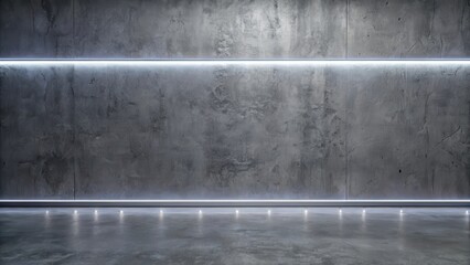 Obraz premium Simple luxury grey concrete wall with neon light in a minimal style