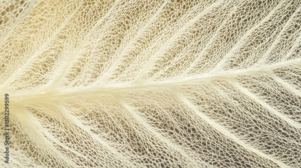 Aufkleber Delicate macro shot of translucent leaf showing intricate vein patterns
