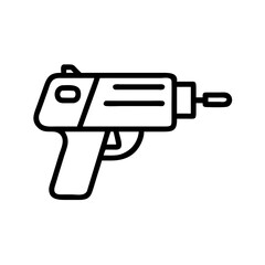 Outline illustration of a laser weapon, modern design, technology and defense concept