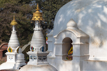 Small stupas at Bajradhatu Chaitya, entrance to Swayambhunath Stupa, Kathmandu, Nepal