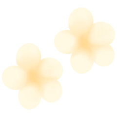 Two white frangipani flowers on transparent background