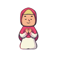 Muslim girl in praying pose