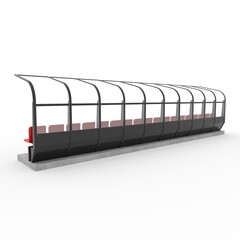 3d render Soccer Bench design element Furniture