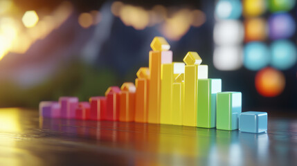 Colorful bar graph representing financial data trends and analysis