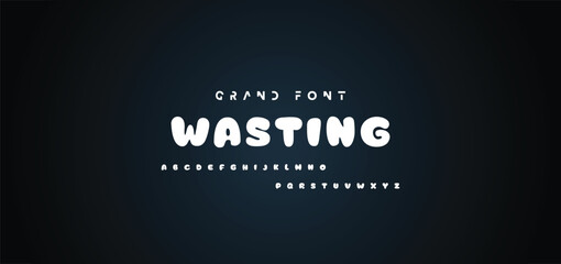 Vector of modern comical font and alphabet. Playful style font design, colorful childish alphabet, letters and numbers vector illustration