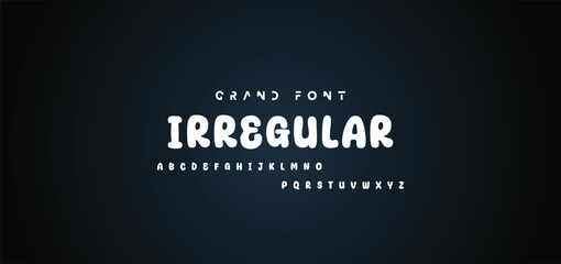 Vector of modern comical font and alphabet. Playful style font design, colorful childish alphabet, letters and numbers vector illustration