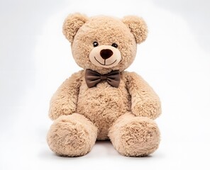 Obraz premium A Light Brown Teddy Bear Wearing a Bow Tie